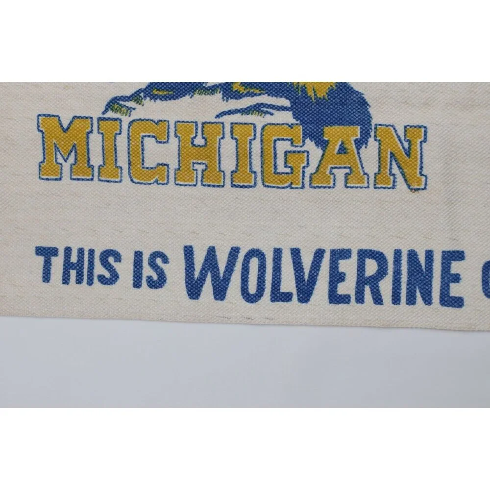 Vtg 70s 80s University of Michigan Wolverine Country Welcome Mat Man Cave 25x44